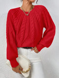 2025 New Solid Color Collar Long-Sleeved Jersey Elegant Loose Sweater