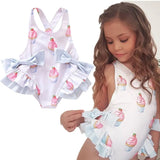 Piece Swimwear Baby Girl Floral Strap Swimsuit Swimwear Swimming Suit Children Little Girls Summer Holiday Beach