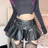Punk Street Fashion Trend Metal Rivet Decoration Thorns With A-Word 100-Fold Skirt