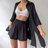New Personalized Open Fork Mid-Sleeve Shirt Shorts