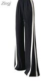 Y2k Women 2023 Autumn Korean Style Fashion Baggy Black Pants Joggers Casual High Waist Floor-Length