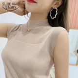 Women top women white and black shirt sexy street style Tank Tops Knitted Solid Wild ice silk knitting women clothing