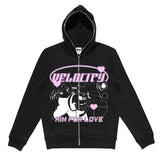 Zip up Hoodie women anime new graphics goth Sweatshirt Sport Coat Pullover grunge Gothic Long Sleeve Oversized hoodie