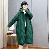 Winter Women 90% White Duck Down Long Jacket Hooded Casual Loose Warm Outwear Female Thick OverSize Puffer