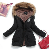 New Winter Women Jacket Medium-long Thicken Outwear Hooded Wadded Coat Slim Parka Cotton-padded Jacket