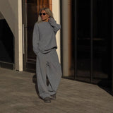 Women's Clothing 2025 Spring High-Rise Round-Neck Long-Sleeved Dress Personality Street Leopard Skirt