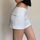 Summer Temperament Commuting Wind Inclined Stripe Bag Hip Skirt Niche Wind High-Waist A Word Version Sexy Short