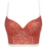 Handmade Sequin halter bustier corset crop top women summer indie tank party y2k top clubwear Cropped tube womens tops