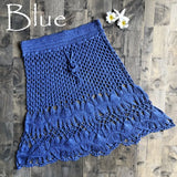 Queens Summer Fashion Hand Weaving Women Solid Sexy Hollow Out Beach Belt Bohemian Mini Skirts Ladies Boho