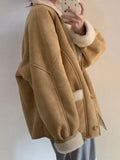 Winter Warm New In Coats Women's Stylish Jackets Fur Integrated Motorcycle Jackets Thickened Lamb Wool Quilted Short