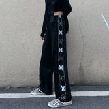 Women's Pants Butterfly Print Harajuku Pants Street Style Loose Elastic Waist Trousers for Female Korean Women's Sports
