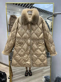 Fox Winter Women Winter New Down Coats Female Loose White Duck Down Jackets Ladies Thick Warm Long Overcoats