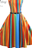 Print Summer Dress Women Vintage Elegant Swing Rockabilly Party Dresses Casual Midi