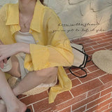 Striped Sun Proof Shirts Women Korean Oversized Sunscreen Blouses Summer Streetwear Long Sleeve Casual Sun Protection