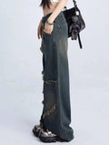 boyfriend jeans with raw hem and star