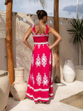 Zingj New Women's Hot Selling Beach Dress Holiday Wind Print Slip