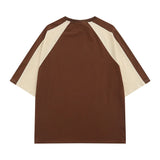 Raglan Short Sleeve Patchwork T-shirtOutfit