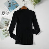 New-coming Autumn Winter Tops Basic Turtleneck Pullovers Sweaters Primer Long Sleeve Short Korean Slim-fit tight