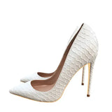 Pumps Famous Brand Designer Shoes for Women Snake's Pattern Pointed Toe Sexy High Heels 12 cm plus size YG021