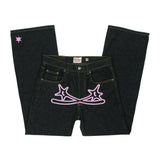 Y2K Jeans Men Hip Hop Gothic Street New Rock Clothing Jeans Women Pants Harajuku Casual Black Denim Trousers