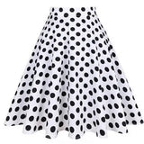 Summer Midi Skirt Runway Vintage Rockabilly Sundress Red Womens Sexy Pinup 50S Cotton Polka Dot Pattern Skater