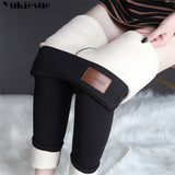 Women Hight Waist Leggings Women Solid Color Legging Comfortable Super Thick Keep Warm Stretchy Leggings Velvet Warm