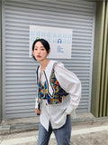 2 Piece Spring 2022 Womens Fashion Sailor Collar White Shirt Designer Top Amber Button Up Long Sleeve Aesthetic