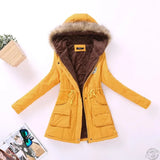 New Winter Women Jacket Medium-long Thicken Outwear Hooded Wadded Coat Slim Parka Cotton-padded Jacket