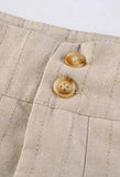Cotton Linen Pleated Mini Skirt- Outfit