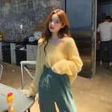 Streetwear Sweater Women Korean Hollow Out Sun-Proof Knitted Pullovers Summer V Neck See Through Jumper Solid Knitwear