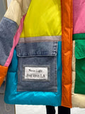 Denim Spliced Down Jacket Women Large Pockets Winter Coat Zipper Patchwork Puffer Jacket High Quality Windproof
