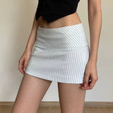 Summer Temperament Commuting Wind Inclined Stripe Bag Hip Skirt Niche Wind High-Waist A Word Version Sexy Short