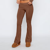 New Casual Wind Low-Rise Horn Pants Fashion Thin Solid Pants Set