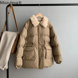 2022 Winter Women Thicken Cotton Jackets Korean Fur Collar Puffer Parkas Female High-Quality Warm Loose Wild
