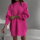Women's Explosive Sweater Solid Color Quiet Version Of The Basic Knitwear