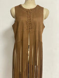 Shawl Velvet Tuff Tumae Coat Lady Sleeveless Long Horse Clip Open