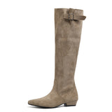 New Super Fire Beautiful Boots But Knee-Lvet Head-Tip Knight Boots Girls Autumn Thin Slim Pile