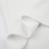 Lace Trim White Ribbed Knit TopOutfit