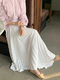 Casual Elastic High Waist Female Pleated Skirts 2022 Spring Summer Loose Irregular Women
