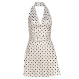Summer Fashion New Women's Fashion French Sexy Hanging Back Wave Print Design Feel Waist