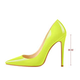 Onlymaker Women's Pointed Toe 8CM High Heel Slip On Stiletto Pumps Large Size Red Black White Pink Basic Chic