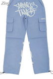 New Gothic Printed Cargo Pants Men's Y2K Street Hip-Hop Retro Harajuku Loose Wide-Leg Pants Punk Rock Straight Casual