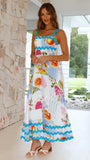 Zingj Southeast Asia New Small Flower Wave Sling Skirt High-End Temperament A-Line