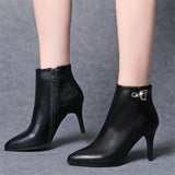 toe stiletto boots women's small heels medium heels high heels new autumn winter single boots fashion women's short