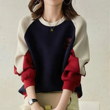 Shirt Streetwear Plain Sweatshirt Aesthetic Pullover Casual Spring Korean Fashion Women's Tops Vintage Clothes for