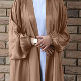 Casual Swing Plus Size Cardigan Robe Drawstring Sleeve