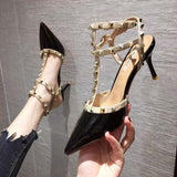High Heels Bare Female Fine Heel Spring And Autumn New Pointed Net Red Back Empty Single