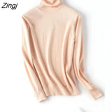 knitted women soft pullover sweater Long sleeve top turtleneck female sweater Chic ladies casual bestmatch jumper
