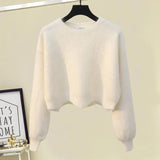 Winter Knitted Two Piece Set Women Casual Pullover Long Sleeve Knitting Sweater And Wide Leg Pants Sets For Women