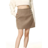 For Women Autumn Winter Mini Skirts A Line Wrap Hip Korean Fashion Harajuku Commuting Short